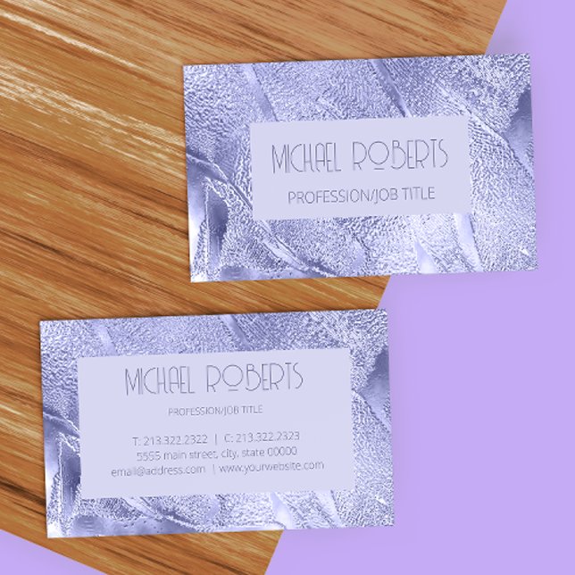 Modern minimalist purple foil Metallic Business Card (Creator Uploaded)