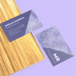 Modern Minimalist Purple Foil Metallic Typography Business Card