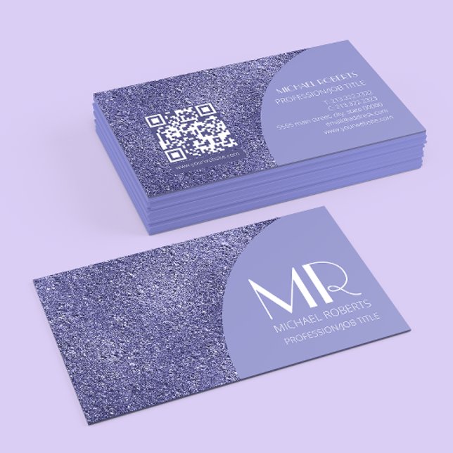 Modern Minimalist Purple Foil Metallic Typography Business Card (Creator Uploaded)