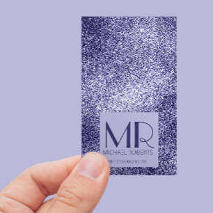 Modern Minimalist Purple Foil Metallic Typography Business Card