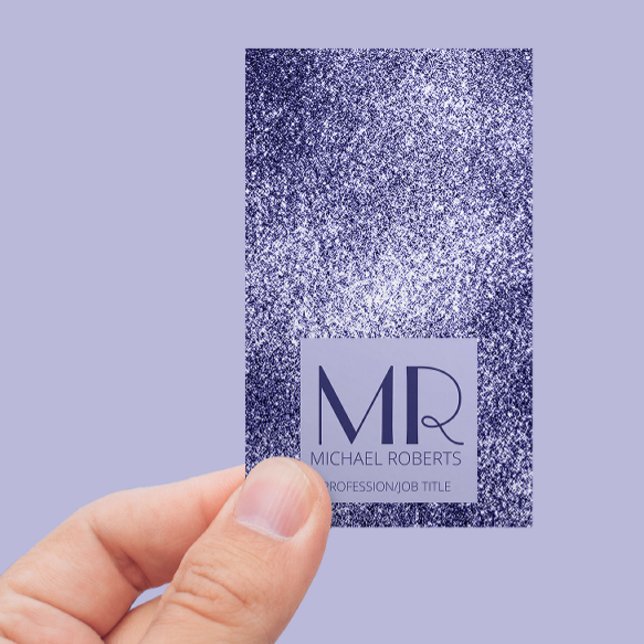 Modern Minimalist Purple Foil Metallic Typography Business Card (Creator Uploaded)