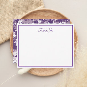 Modern Minimalist Purple & White Thank You Card