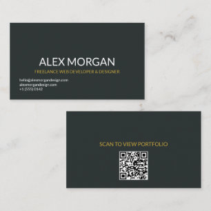 Modern Minimalist QR Code Business Card