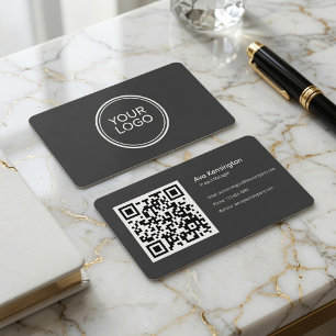 Modern Minimalist QR Code Business Card