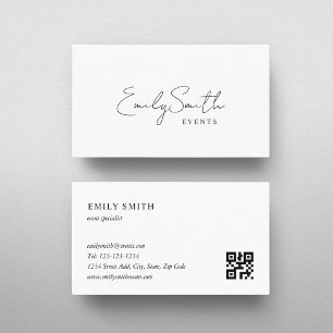 Modern Minimalist QR code Business Card