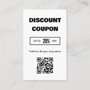 Modern Minimalist QR Code Discount Card