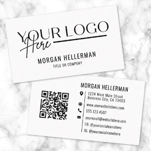 Modern Minimalist QR Code Professional Logo Business Card