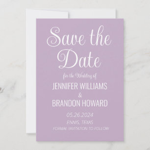 Modern Minimalist QR Code Purple Lavender Wedding Save The Date