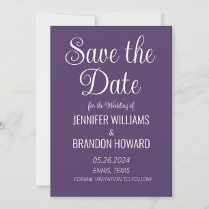 Modern Minimalist QR Code Purple Plum Wedding Save The Date