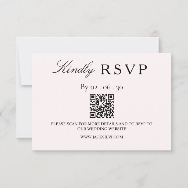 Modern Minimalist QR Code RSVP Card (Front)