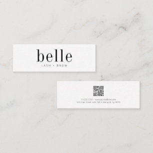 Modern Minimalist QR Code Scan Me Lash and Brow Mini Business Card