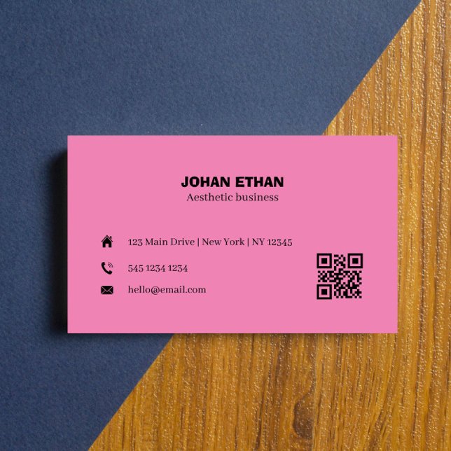Modern Minimalist QR Code Simple Business Card (Creator Uploaded)
