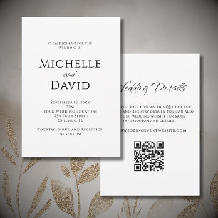 Modern Minimalist QR code Simple Wedding  Invitation