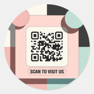 Modern Minimalist QR Code Sticker for Businesses –