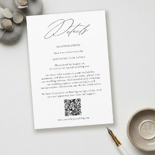 Modern Minimalist QR Code Wedding Details Enclosure Card