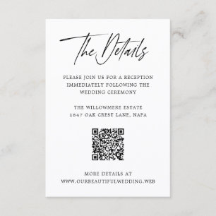 Modern Minimalist QR Code Wedding Enclosure Card