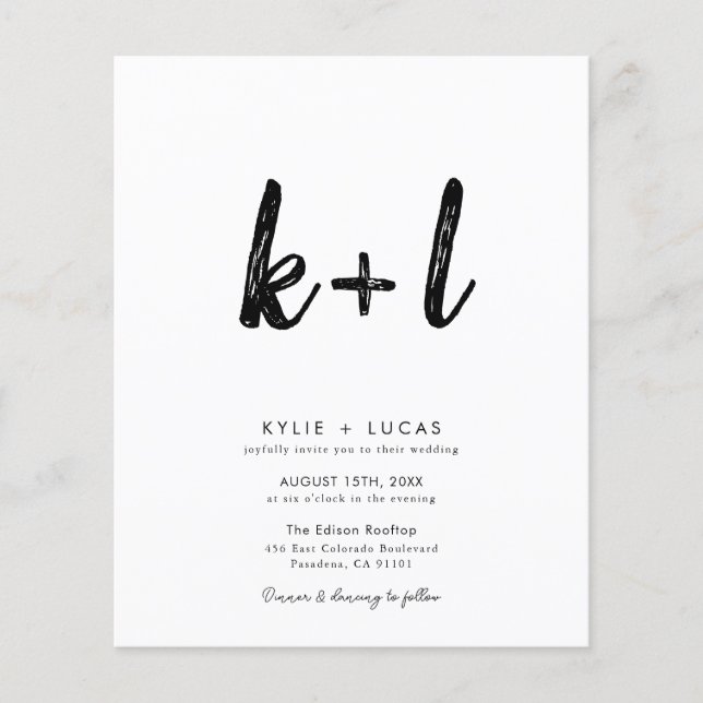 Modern Minimalist Qr Code Wedding Invitation (Front)