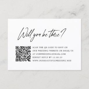 Modern Minimalist QR Code Wedding RSVP Card