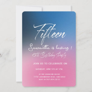 Modern Minimalist Quinceañera 15th Birthday Invitation