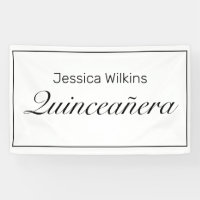 Modern Minimalist Quinceañera Birthday Banner
