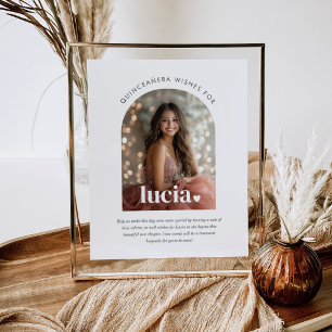 Modern Minimalist Quinceañera Wishes Poster