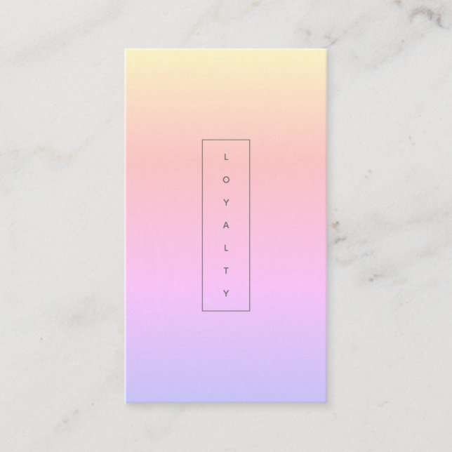 Modern Minimalist Rainbow Pastel Loyalty Card (Front)