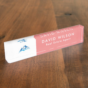 Modern Minimalist Real Estate agent Nameplate