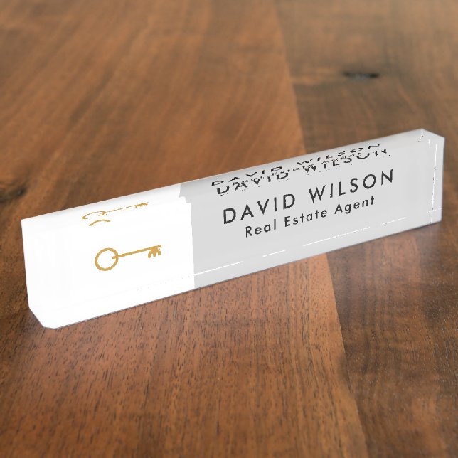Modern Minimalist Real Estate agent Nameplate (Side)