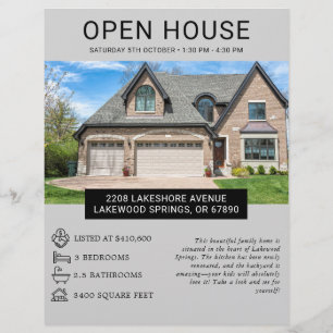 Modern Minimalist Real Estate Open House Flyer