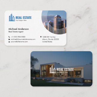 Modern Minimalist Real Estate Photo Business Card