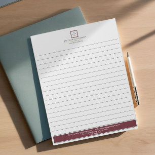 Modern Minimalist Red Border Logo Business Notepad