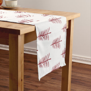 Modern Minimalist Red Christmas Tree  Short Table Runner