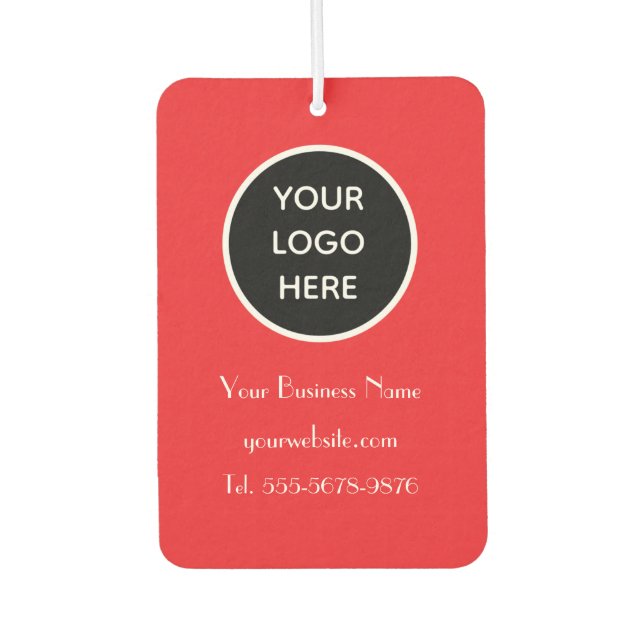 Modern Minimalist Red Custom logo QR Code Car Air Freshener (Front)