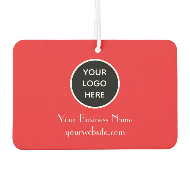 Modern Minimalist Red Custom logo QR Code Car Air Freshener (Front)