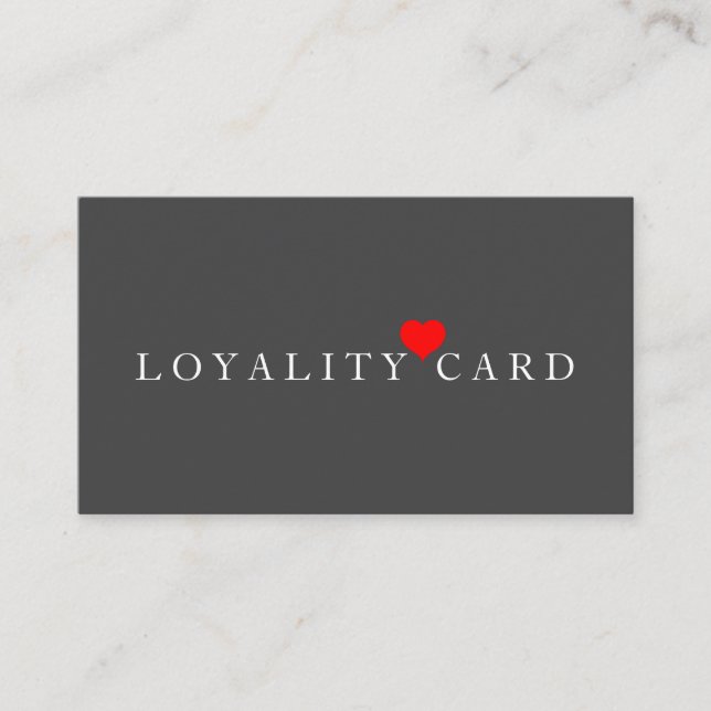 Modern Minimalist Red Heart Loyalty Card (Front)