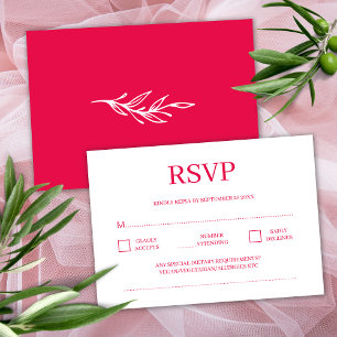 Modern Minimalist Red Rose Wedding RSVP Enclosure Card