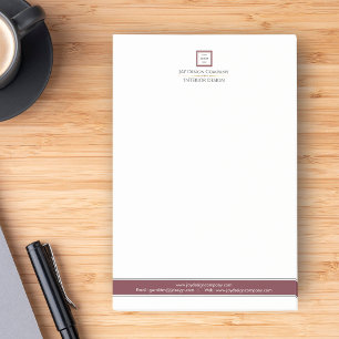 Modern Minimalist Red White Logo Business Post-it Notes