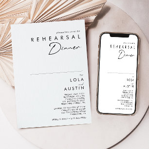 Modern Minimalist Rehearsal Dinner Invitation