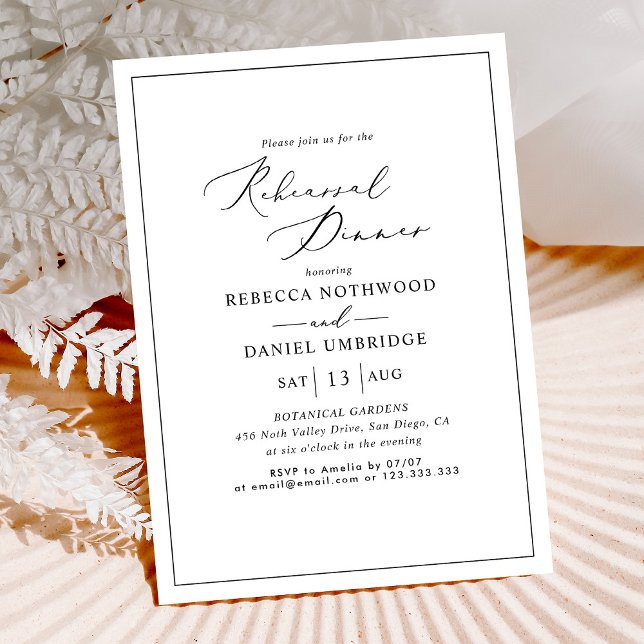 Modern Minimalist Rehearsal Dinner Wedding  Invitation (Creator Uploaded)