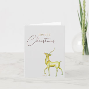 Modern Minimalist Reindeer Corporate Christmas Card