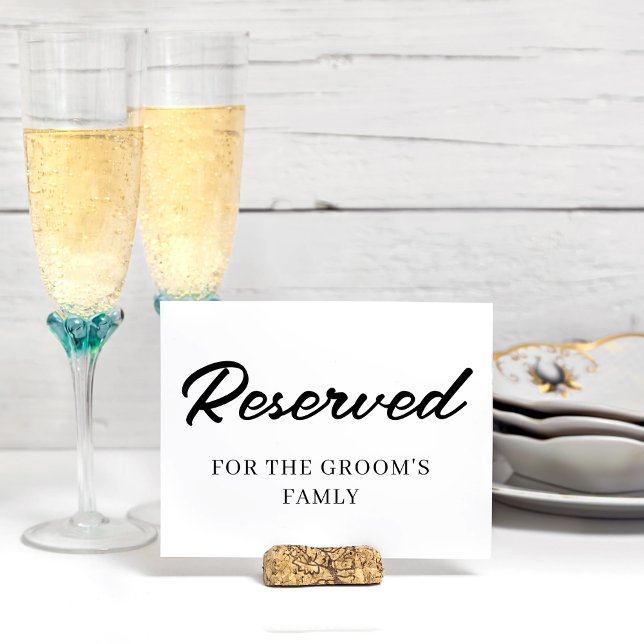 Modern Minimalist Reserved Wedding Personalised Table Number (Creator Uploaded)