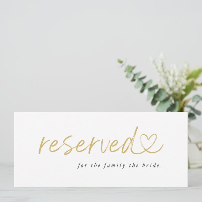 Modern Minimalist Reserved Wedding Sign (Standing Front)