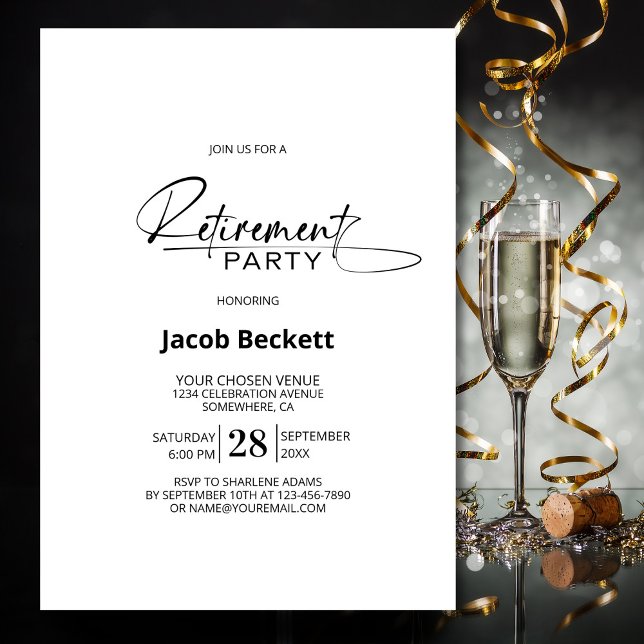 Modern Minimalist Retirement Party Invitation (Creator Uploaded)