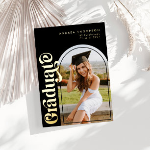 Modern Minimalist Retro Graduate Photo