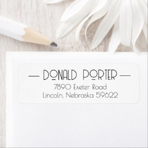 Modern Minimalist Return Address Labels
