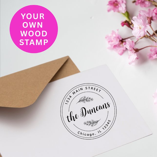 Modern Minimalist Return Address Large Rubber Stamp (Creator Uploaded)