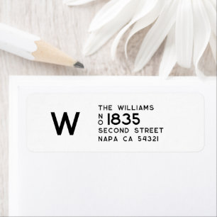 Modern Minimalist Return Address Monogram 