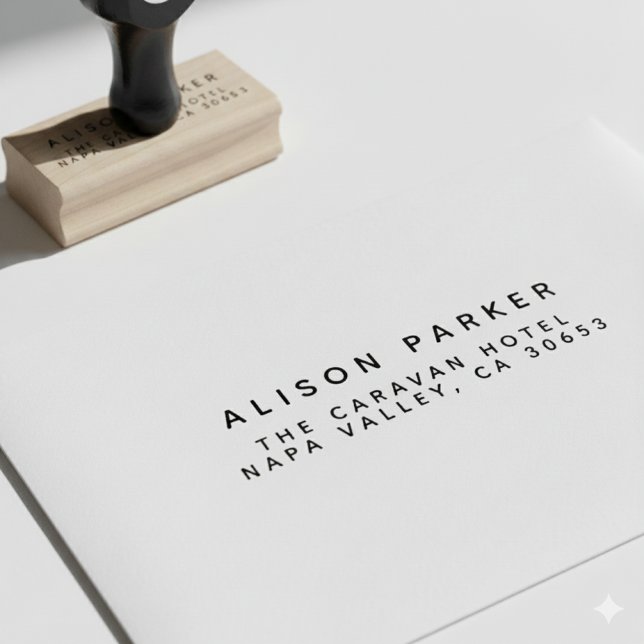 Modern Minimalist Return Address Rubber Stamp (Creator Uploaded)