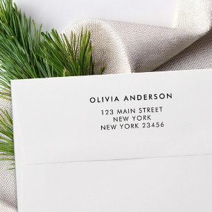 Modern Minimalist Return Address Rubber Stamp