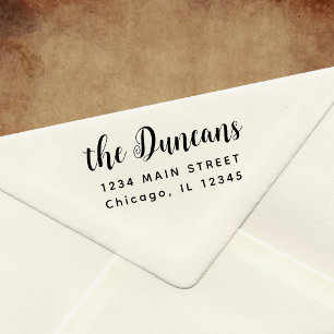 Modern Minimalist Return Address Rubber Stamp